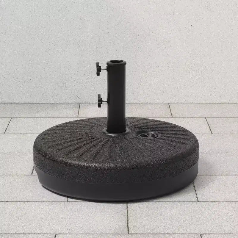 WestinTrends Base de parasol ronde remplissable 20 po, robuste, avec bouton reglable et support de mât