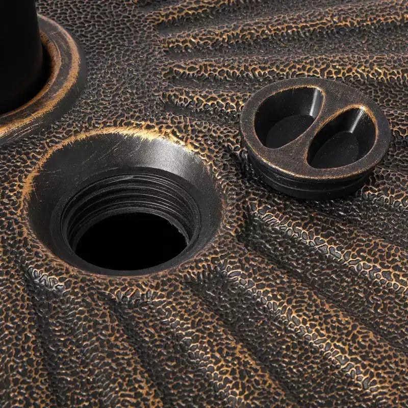 WestinTrends Base de parasol ronde remplissable 20 po, robuste, avec bouton reglable et support de mât