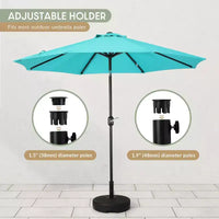 WestinTrends Base de parasol ronde remplissable 20 po, robuste, avec bouton reglable et support de mât
