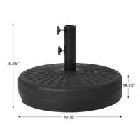 WestinTrends Base de parasol ronde remplissable 20 po, robuste, avec bouton reglable et support de mât