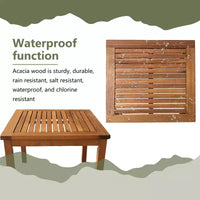 Ensemble de bistrot 3 pièces en bois d'acacia FDW pour terrasse, mobilier de jardin, ensemble de conversation avec table et chaises, ensemble de conversation en bois pour plage et jardin, naturel