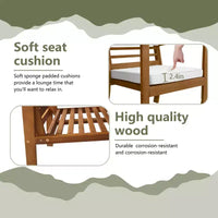 Ensemble de bistrot 3 pièces en bois d'acacia FDW pour terrasse, mobilier de jardin, ensemble de conversation avec table et chaises, ensemble de conversation en bois pour plage et jardin, naturel