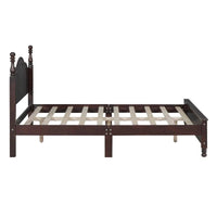 Ensemble de lit plateforme en bois au design rétro Queen/Full avec 2 tables de chevet, 3 pièces