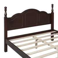 Ensemble de lit plateforme en bois au design rétro Queen/Full avec 2 tables de chevet, 3 pièces