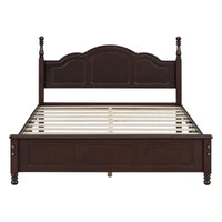 Ensemble de lit plateforme en bois au design rétro Queen/Full avec 2 tables de chevet, 3 pièces