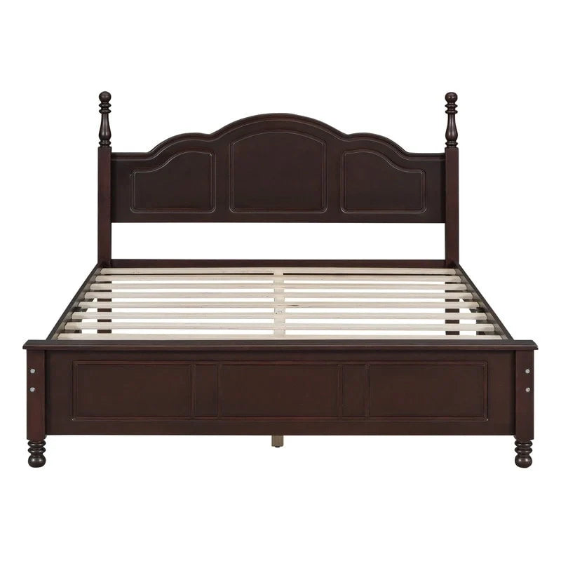 Ensemble de lit plateforme en bois au design rétro Queen/Full avec 2 tables de chevet, 3 pièces