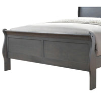 Lit traîneau contemporain Mayday en bois massif gris de Furniture of America