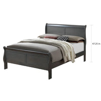 Lit traîneau contemporain Mayday en bois massif gris de Furniture of America