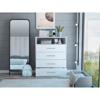 Commode continentale TUHOME à 4 tiroirs avec quincaillerie métallique