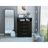Commode continentale TUHOME à 4 tiroirs avec quincaillerie métallique