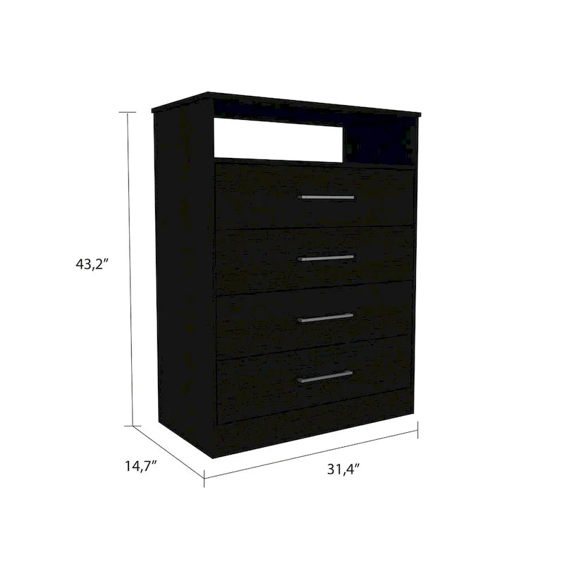 Commode continentale TUHOME à 4 tiroirs avec quincaillerie métallique