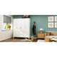 Armoire autonome traditionnelle 2 tiroirs en bois pour maison en laque blanche - 63Lx71.3