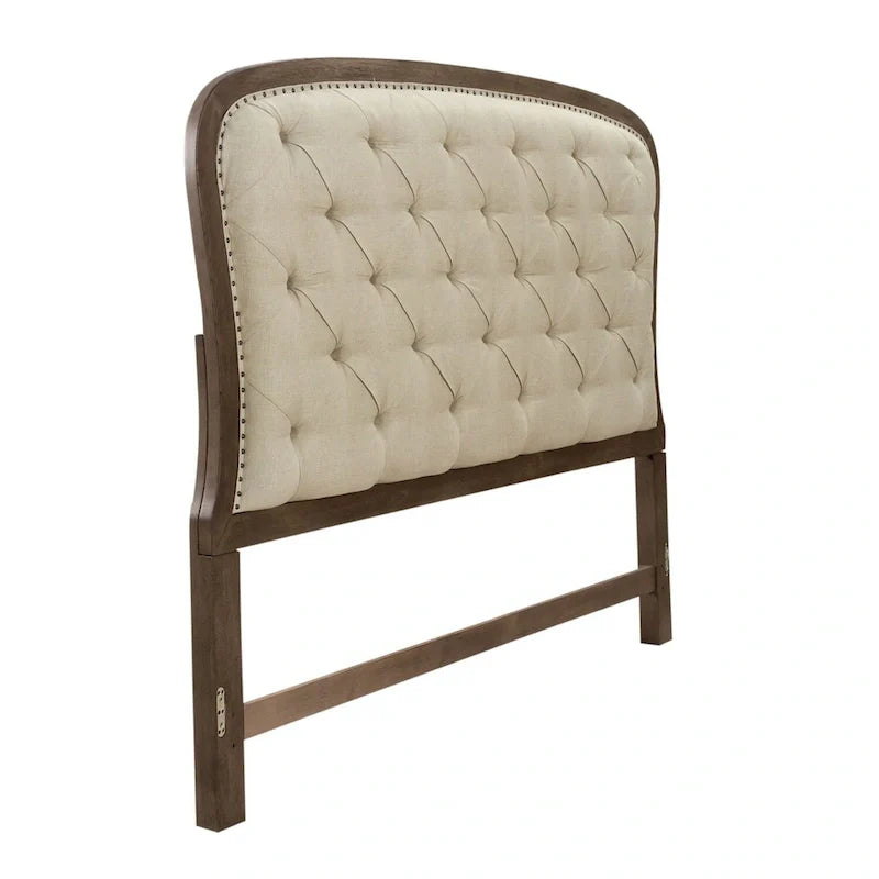 Tête de lit panneau capitonné style ferme Americana taupe poussiéreux taille Queen