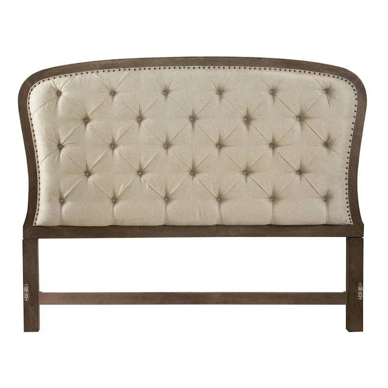 Tête de lit panneau capitonné style ferme Americana taupe poussiéreux taille Queen
