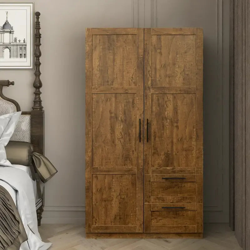 Armoire haute 70.87 pouces avec 2 portes, 2 tiroirs et 5 espaces de rangement