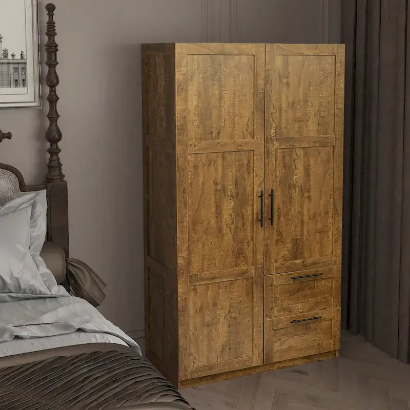 Armoire haute 70.87 pouces avec 2 portes, 2 tiroirs et 5 espaces de rangement