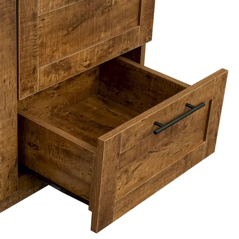 Armoire haute 70.87 pouces avec 2 portes, 2 tiroirs et 5 espaces de rangement