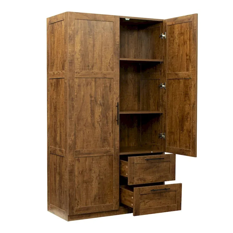 Armoire haute 70.87 pouces avec 2 portes, 2 tiroirs et 5 espaces de rangement