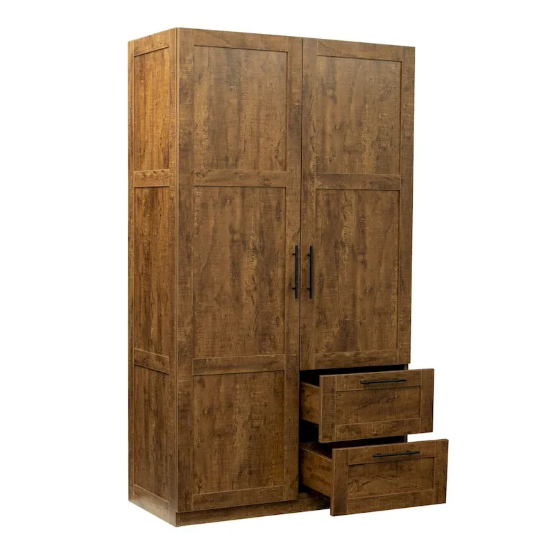 Armoire haute 70.87 pouces avec 2 portes, 2 tiroirs et 5 espaces de rangement