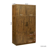 Armoire haute 70.87 pouces avec 2 portes, 2 tiroirs et 5 espaces de rangement