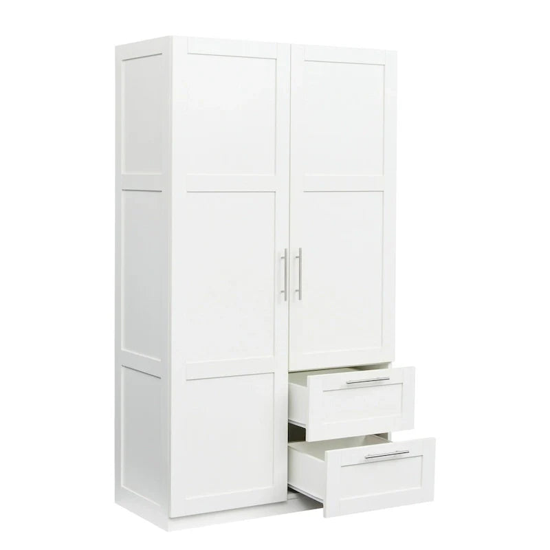 Armoire haute 70.87 pouces avec 2 portes, 2 tiroirs et 5 espaces de rangement