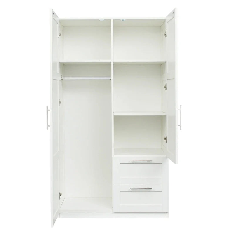 Armoire haute 70.87 pouces avec 2 portes, 2 tiroirs et 5 espaces de rangement