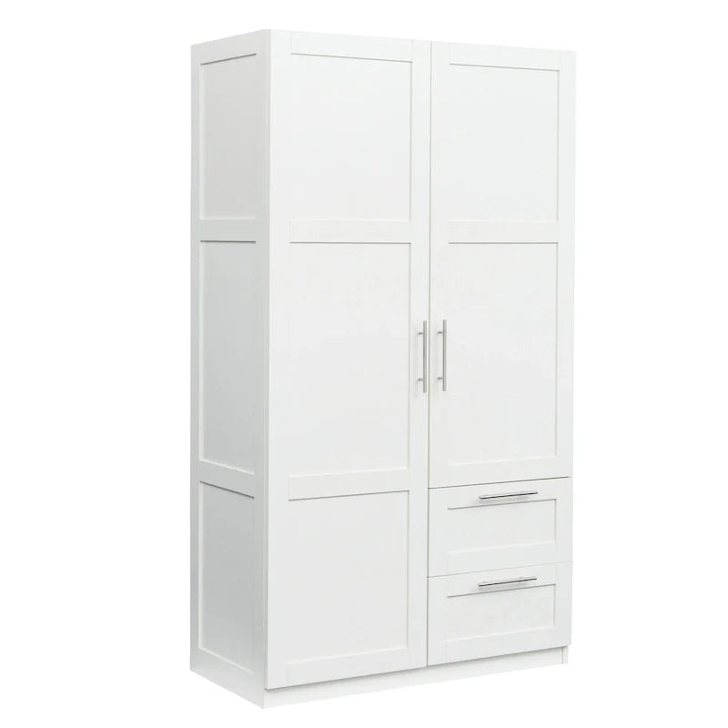 Armoire haute 70.87 pouces avec 2 portes, 2 tiroirs et 5 espaces de rangement