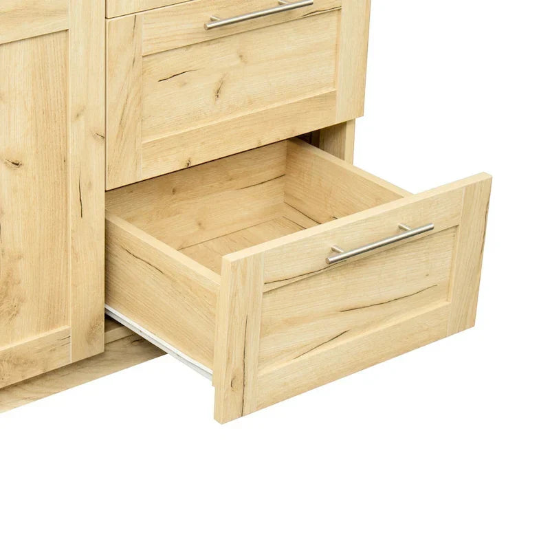 Armoire haute 70.87 pouces avec 2 portes, 2 tiroirs et 5 espaces de rangement