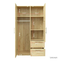 Armoire haute 70.87 pouces avec 2 portes, 2 tiroirs et 5 espaces de rangement
