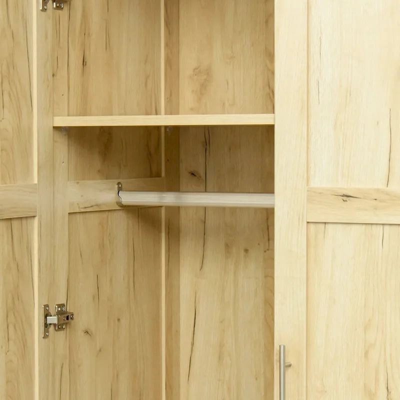 Armoire haute 70.87 pouces avec 2 portes, 2 tiroirs et 5 espaces de rangement