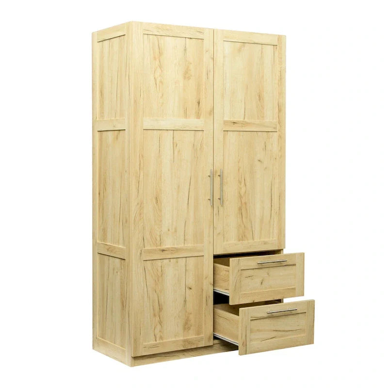 Armoire haute 70.87 pouces avec 2 portes, 2 tiroirs et 5 espaces de rangement
