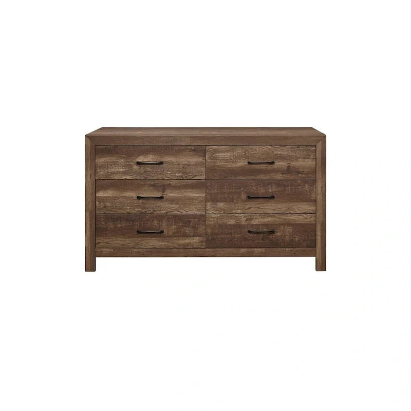 Ensemble de chambre à coucher 3 pièces Tabina marron rustique et moderne