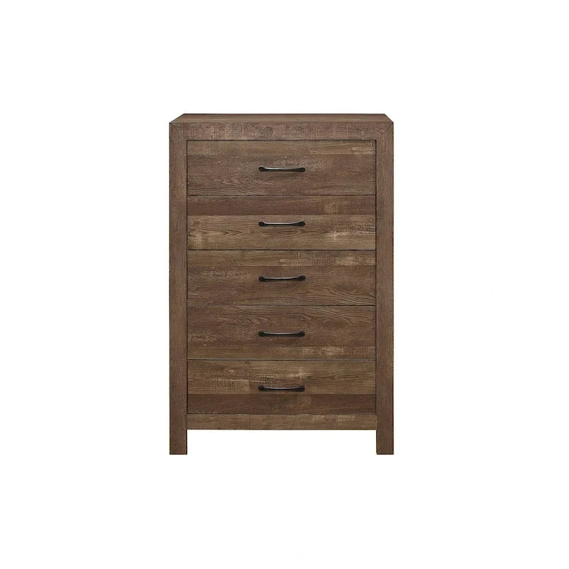 Ensemble de chambre à coucher 3 pièces Tabina marron rustique et moderne