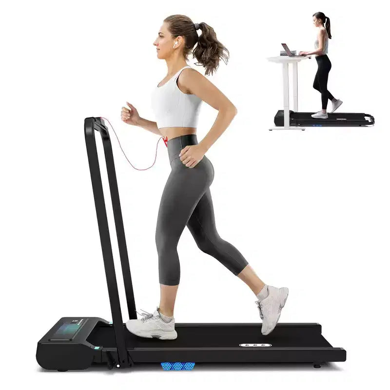 REDLIRO Tapis de Course Pliable 2 en 1 sous Le Bureau Machine de Marche Course 12,2 km/h pour Bureau à Domicile Noir