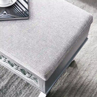 Banc de rangement Leick Home avec plateau relevable, miroir, filigrane en losange et base en X