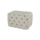 Pouf capitonné en tissu de lin - Beige - Décor Roche River