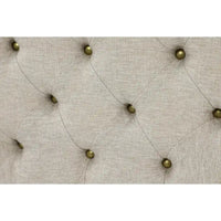 Pouf capitonné en tissu de lin - Beige - Décor Roche River