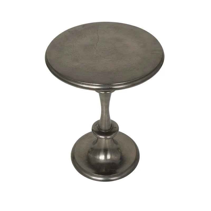 Table d'appoint style métal tourné en aluminium - Noir - Roche River Decor - 18L x 18P x 23H