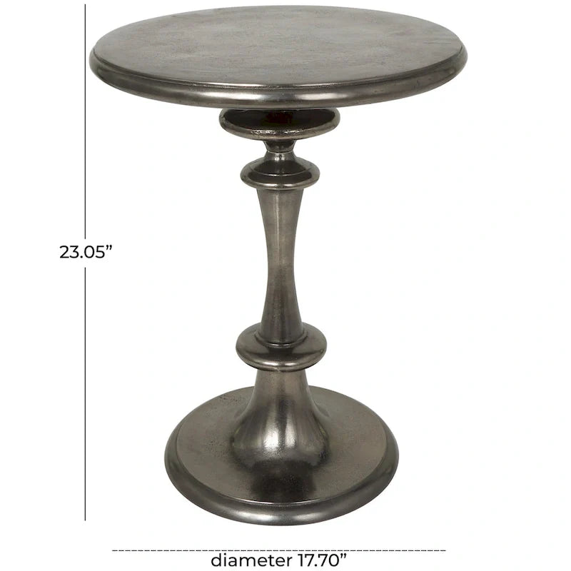 Table d'appoint style métal tourné en aluminium - Noir - Roche River Decor - 18L x 18P x 23H