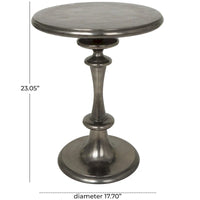 Table d'appoint style métal tourné en aluminium - Noir - Roche River Decor - 18L x 18P x 23H