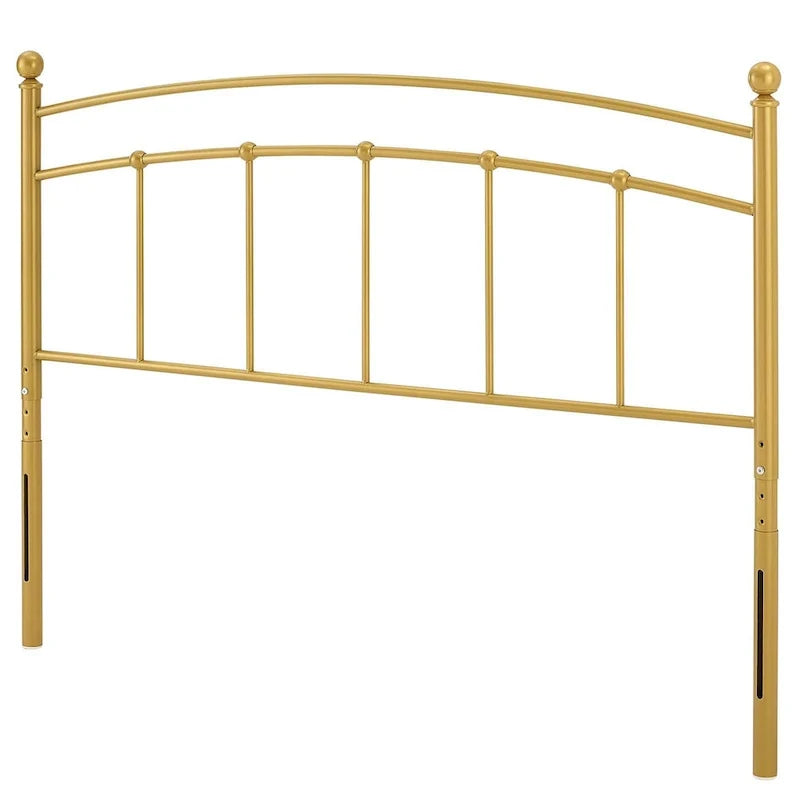 Tête de lit Tyler cintrée en métal doré, format king-size
