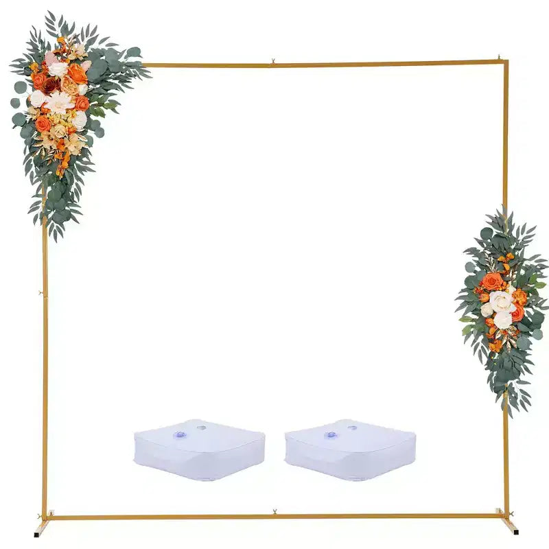 Support de toile de fond de mariage carré 8x8 pi, support arche à ballons métallique pour fête et cérémonie, carré