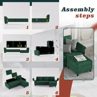 Canapé Sectionnel Futzca, 3 Places Forme L avec Coussins Amovibles