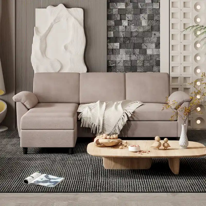 Canapé Sectionnel Futzca, 3 Places Forme L avec Coussins Amovibles