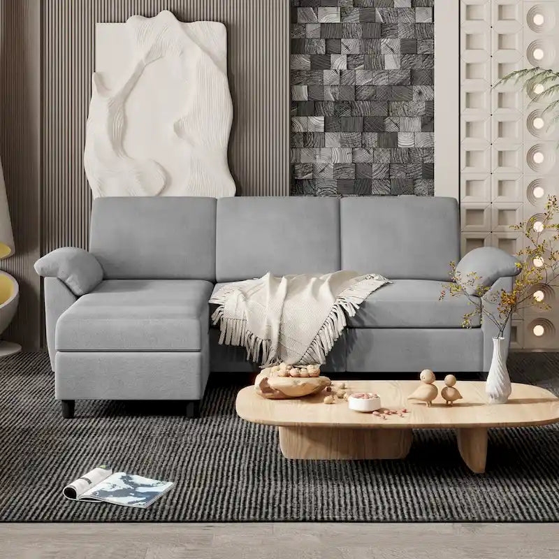 Canapé Sectionnel Futzca, 3 Places Forme L avec Coussins Amovibles
