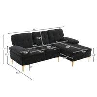 Canapé modulaire d'intérieur trois places simple et élégant