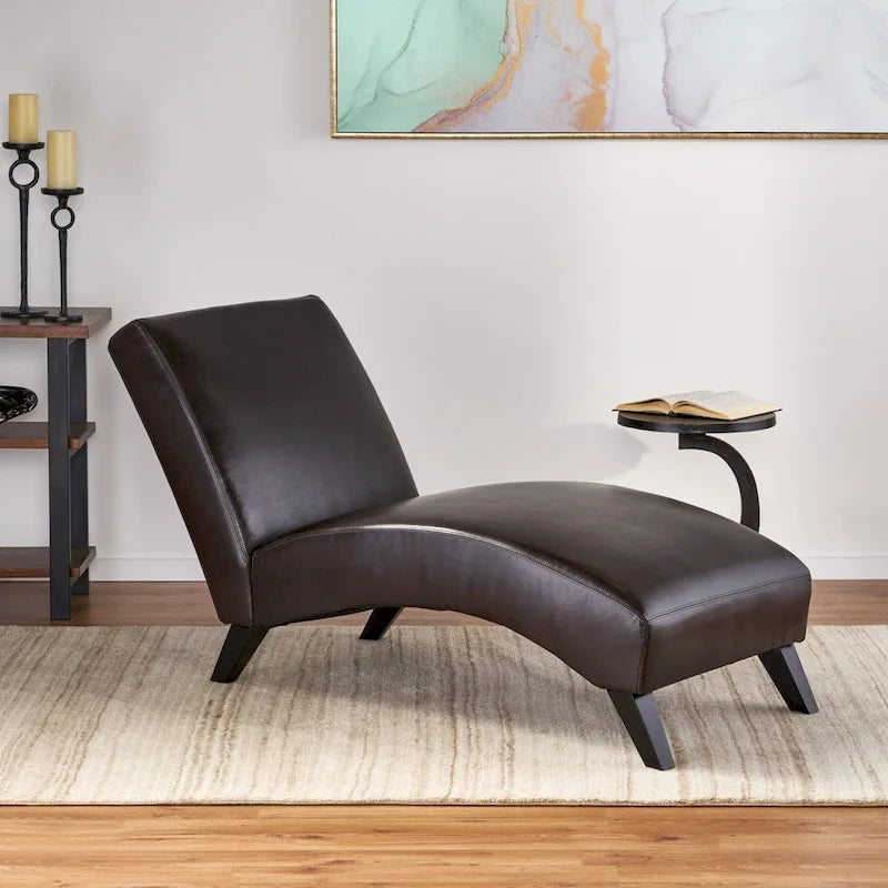 Chaise longue en cuir Finlay par Christopher Knight Home