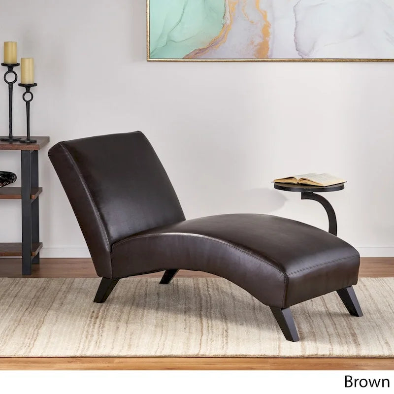 Chaise longue en cuir Finlay par Christopher Knight Home