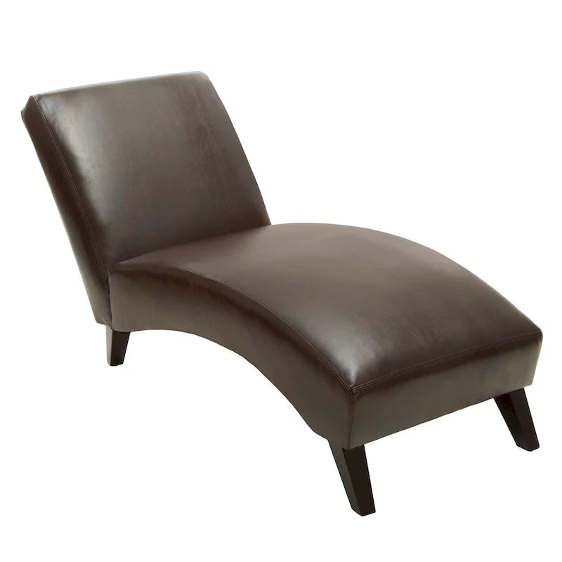 Chaise longue en cuir Finlay par Christopher Knight Home