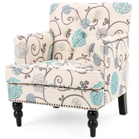 Fauteuil club capitonné en tissu fleuri Harrison par Christopher Knight Home - 28,00 L x 29,50 l x 33,50 H